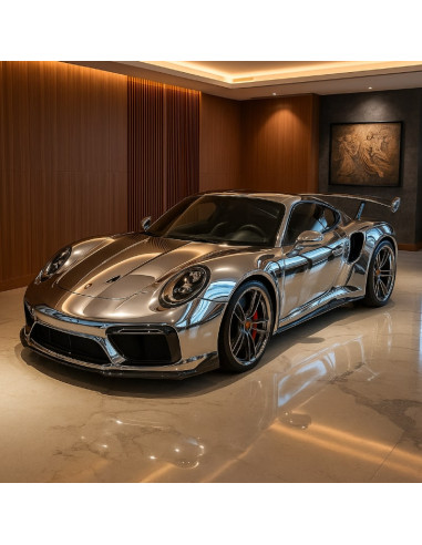 vinyle covering chrome argent