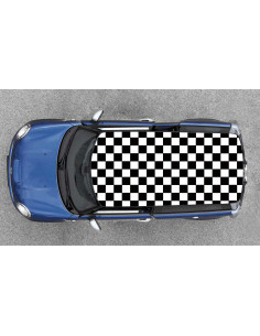 Sticker damier pour toit de voiture