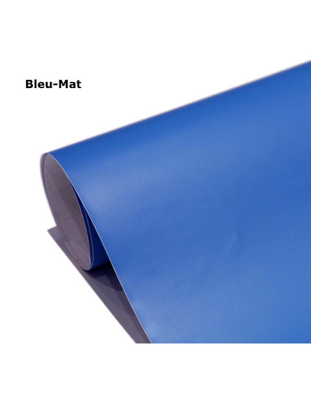 film covering voiture bleu mat