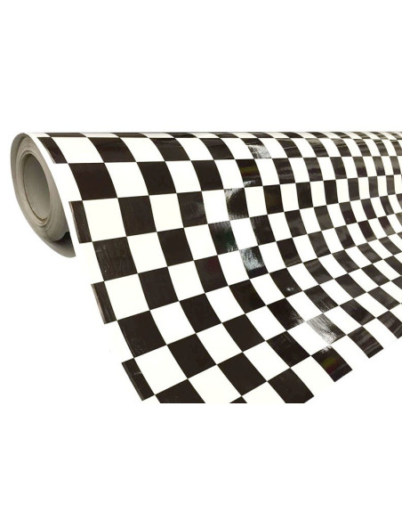 covering stickers damier noir et blanc