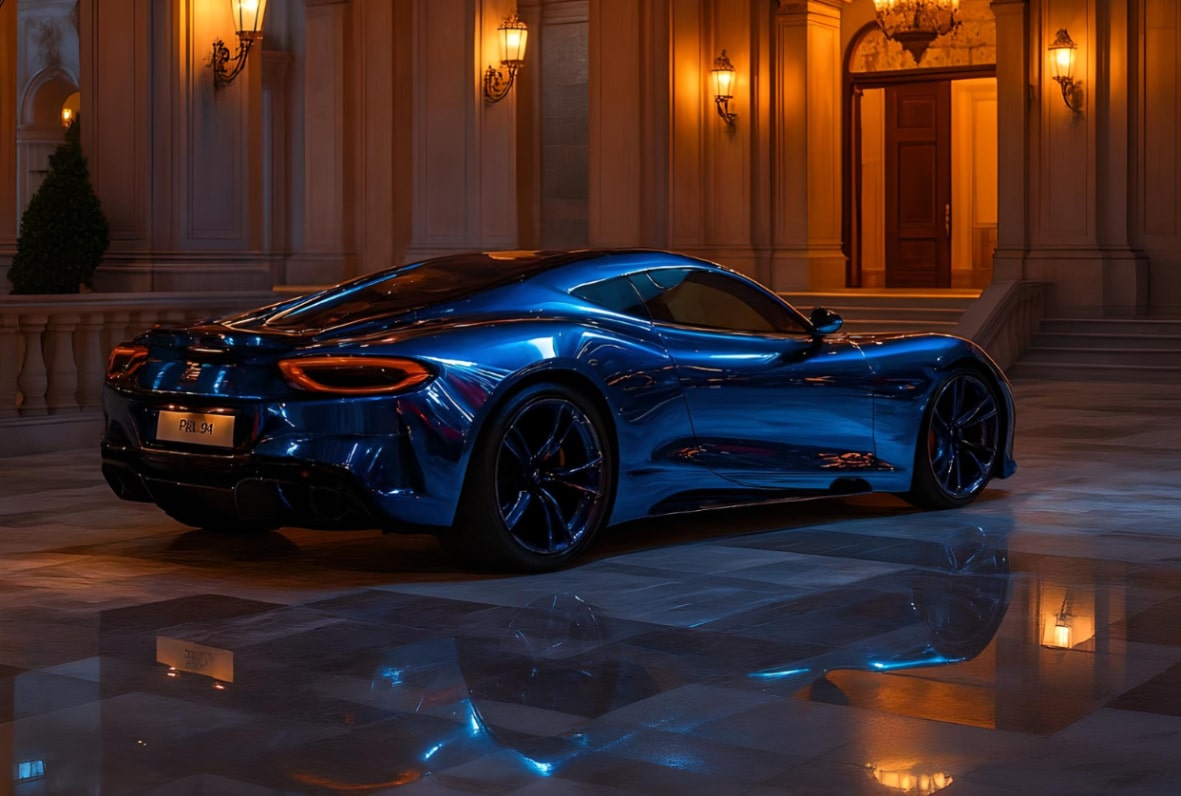 covering chrome bleu fonc&eacute;e 